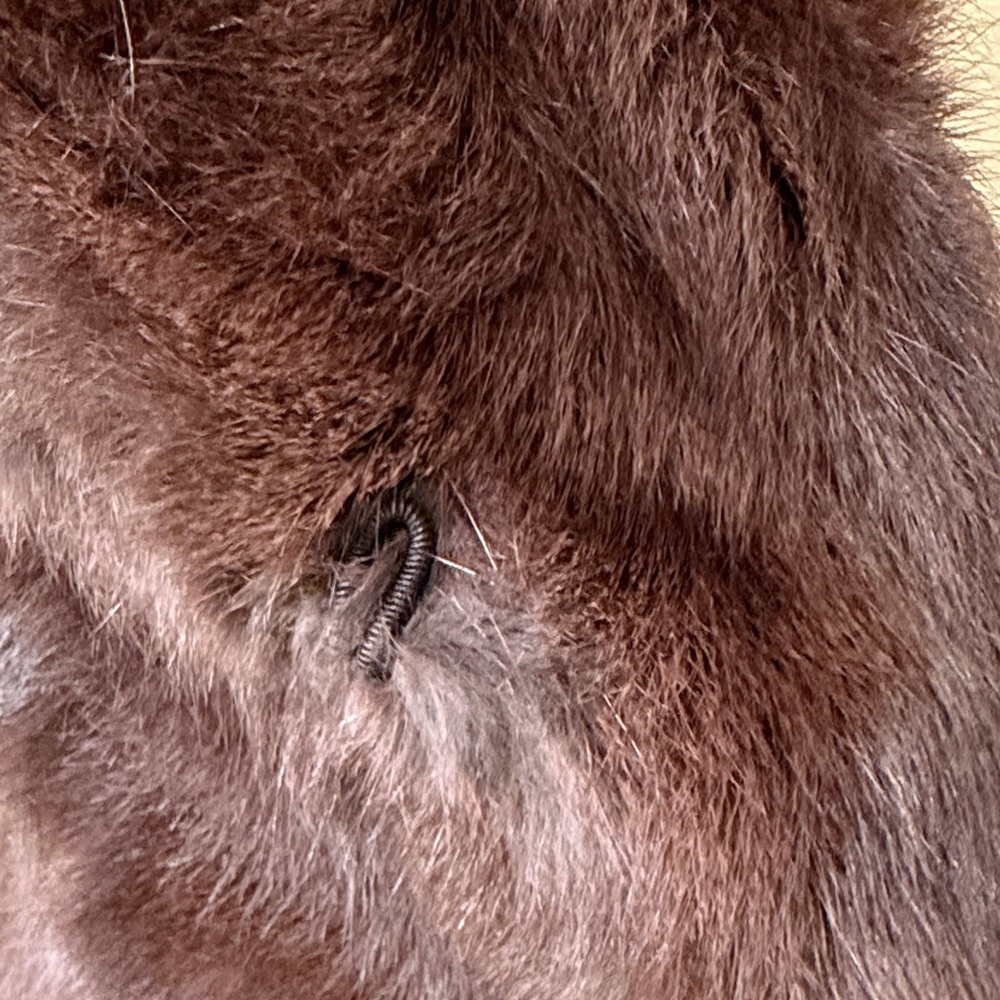 Vintage Brown Fur Jacket Shawl Robinson’s California - Picture 7 of 12
